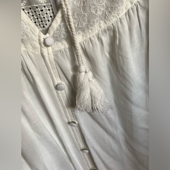 NWT TORRID Slub Crochet Detail Tie-Front White Plus Size Woman’s Top Shirt 2X - Picture 9 of 12